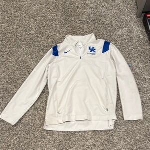 Nike White and Blue Quarter-Zip Pullover